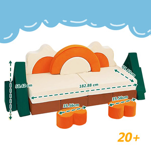 Customizable 18PCs Kids <b>Play</b> Couch Soft Fabric Modular Game <b>Sofa</b> for Living Room School Hotel Family Use - Product Image 4