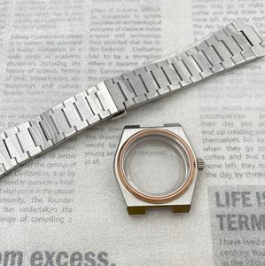 P/R/X/ 40Mm Bạc Rose Gold Thép Không Gỉ Chống Thấm Nước Trường Hợp Đồng Hồ Và 31.8Mm Quay Số Tay Đồng Hồ Mặt Cho Nh35/Nh36 Phong Trào - Product Image 3