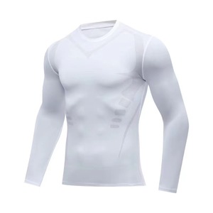 Camisetas deportivas <span class=keywords><strong>de</strong></span> compresión con logotipo personalizado <span class=keywords><strong>de</strong></span> alta calidad, transpirables, <span class=keywords><strong>de</strong></span> secado rápido, para hombre, <span class=keywords><strong>de</strong></span> manga corta, para correr. - Product Image 5
