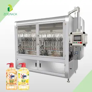 Fully Automatic shampoo cream lotion liquid soap detergent bottle filler filling capping and labeling machine production line