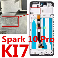Pièces de rechange pour téléphone portable 10P avec cadre KI7, écran tactile en verre, panneau LCD, écran d'affichage 10 Pro pour Tecno Spark, remplacement