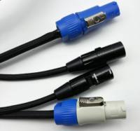 Cable Híbrido Powercon DMX XLR RJ45 para Iluminación de Escenario, Cable Combinado de Señal y Alimentación, 3 Pines, 5 Pines, 13AWG, 2 Puntos, 5 mm, Dos en Uno