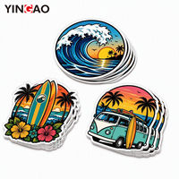 Autocollants imperméables Yingao pour la plage et le surf, autocollants personnalisés découpés à la forme, en PVC résistant aux UV, pour planche de surf, skateboard, casque, ordinateur portable