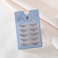 WINGSTAR Faux cils vegan en bande transparente série bleue, cheveux synthétiques faits à la main WSCB-003