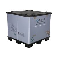 Boîte de stockage empilable en plastique pour l'agriculture en conteneurs avec couvercle et roues, bac à palettes robuste, logo personnalisé