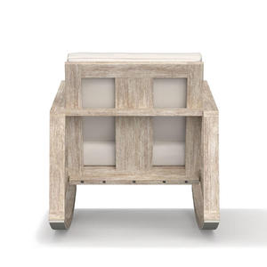 Fauteuil à bascule moderne en teck, résistant aux UV, fauteuil de loisirs minimaliste pour villa et cour - Product Image 2