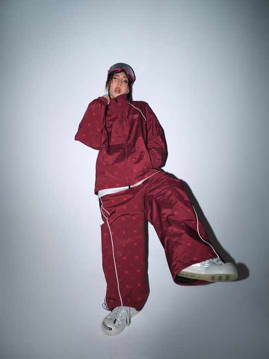 Renchill パンツ XL M セット RenChillワインレッドラブフラワースキー