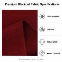 100% Polyester Lin Look Rideau Tissu Blackout Enduit avec Retardateur de Flamme Tissé Teint Motif Uni Rouleau Emballage
