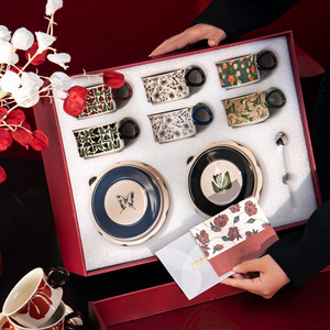 Ensemble de tasses à café et à thé en céramique de luxe moderne, style design classique, boîte cadeau pour la famille, <span class=keywords><strong>les</strong></span> mariages et <span class=keywords><strong>les</strong></span> fiançailles - Product Image 3