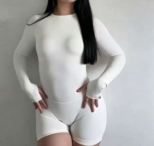 Tute da yoga da donna, body sportivi senza schienale con pieghe sul collo e sul petto, abbigliamento fitness per allenamento - Product Image 3