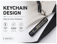 Mini lampe torche LED USB-C EDC avec coque ABS - Étanche, lampe de camping en plein air