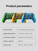 Manettes de jeu sans fil Bluetooth BSP G6 Double Hall pour Nintendo Switch, manettes de jeu pour console Nintendo Switch Pro, joystick de contrôle