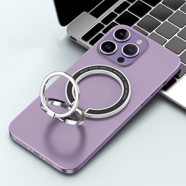 Metal Glitter Magnetic Silicone Ring for Phone Double Side Foldable Magnetic Phone Finger Ring Stand Holder