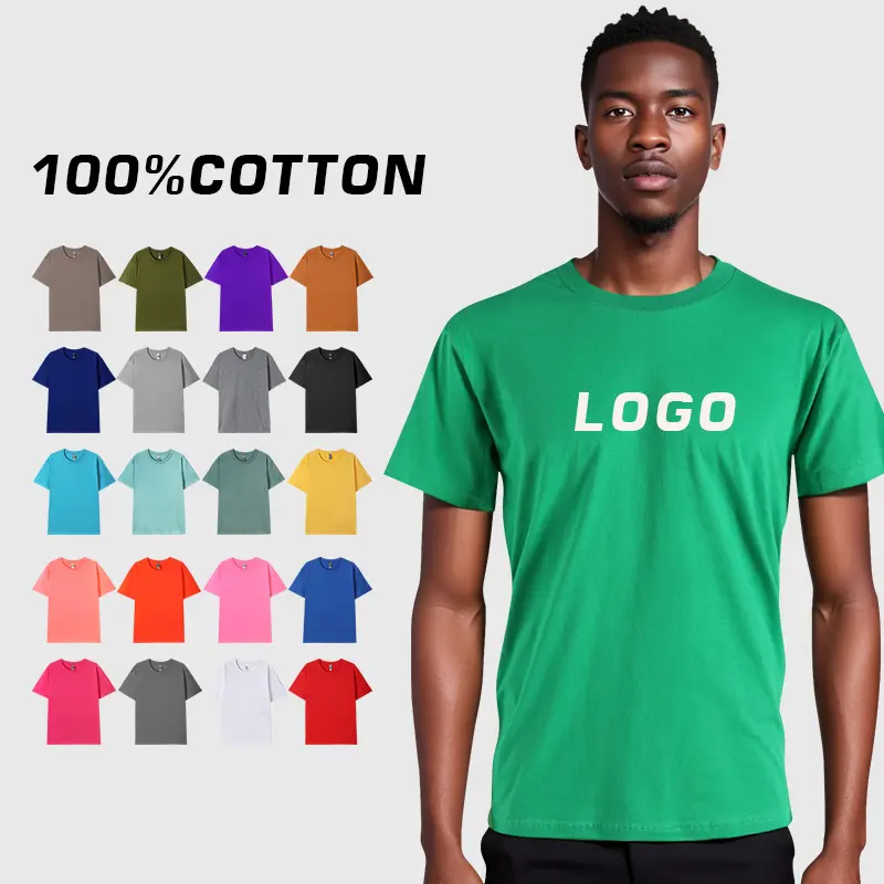 Streetwear imprimé Logo hommes t-shirt sans couture chemises 100% coton col étendu surdimensionné hommes t-shirt décontracté t-shirt personnalisé t-shirt