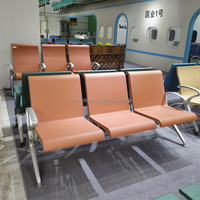 Chaises d'attente modernes en cuir PU à 3 places avec accoudoirs pour cliniques, aéroports, hôpitaux, salons de coiffure, réceptions, gymnases