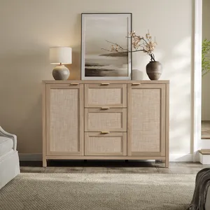 Buffet en rotin à <span class=keywords><strong>2</strong></span> <span class=keywords><strong>portes</strong></span> et 3 tiroirs de 51,57 pouces - Product Image 3
