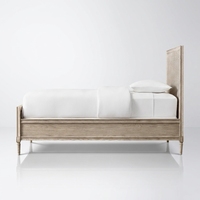 Lit double en rotin français en chêne massif, vente directe d'usine chinoise, lit double/grand lit, mobilier de chambre à coucher