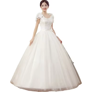 NDC10049 فستان الربيع جديد حجم كبير عقدة الزفاف ضئيلة والكتفين الدهون الدانتيل زهرة الكتف الإناث - Product Image 4