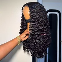 Perruque frontale HD en dentelle ondulée naturelle indienne, cheveux vierges alignés, sans colle, avec fermeture en dentelle fine, pour femmes noires