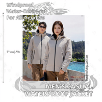 Chaqueta de lona impermeable informal de moda para hombre, nuevo abrigo para parejas, funciones protectoras transpirables a prueba de manchas, teñido liso