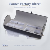 Boîte cadeau cylindrique personnalisée, tube en carton rond avec couvercle magnétique, insert floqué pour sérum de soin de la peau, vente en gros