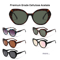 Lunettes de soleil polarisées noires à monture épaisse en acétate avec logo personnalisé, lunettes de soleil rondes vintage de haute qualité pour femmes et hommes