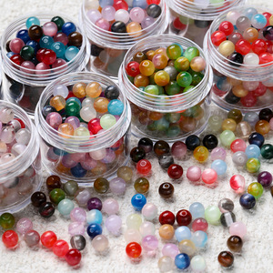 Perles rondes en résine multicolores de 6 mm, à trou traversant, pour la fabrication de bijoux DIY, bracelets, colliers, accessoires, vente en gros - Product Image 3