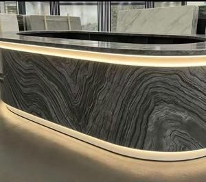Dalles de marbre naturel de la Forêt-Noire pour murs, sols et <span class=keywords><strong>comptoirs</strong></span>, grandes dalles personnalisées, surface polie pour projets hôteliers - Product Image 5