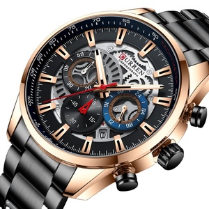 Montre sport pour homme, nouvelle conception, bracelet haut de gamme, boîtier en alliage luxueux, bracelet en acier inoxydable, résistance à l'eau 3ATM, mouvement quartz. - Product Image 1