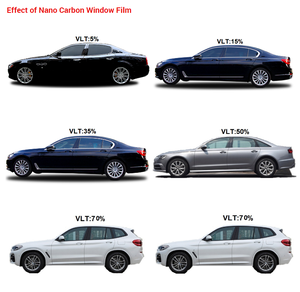 Película de ventana automotriz negro oscuro IRR Rejection 99% <span class=keywords><strong>Anto</strong></span> protección UV Nano Carbon Car Window Tint Static Window Tint Car Black - Product Image 1