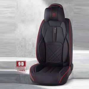 Housse de siège de voiture en cuir PU, ensemble de 9 pièces, style tendance toutes saisons, ensemble complet, multicolore, ajustement universel - Product Image 4