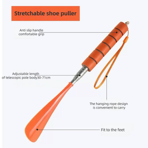 Vente en gros de chausse-pied télescopique en plastique et en acier inoxydable, réglable en longueur, pour la maison, à long manche - Product Image 3