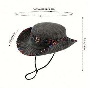 Chapeau Bob en Jean Style Western pour Homme avec Large Visière pour la Pêche, les Loisirs en Plein Air et la Randonnée Printemps-Été - Product Image 3