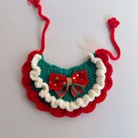 Zoyi Pet Christmas Cat Drool Bib, Écharpe pour animaux de compagnie en laine tissée à la main, mignonne, pour chiens et chats, décoration de Noël, collier pour animaux de compagnie