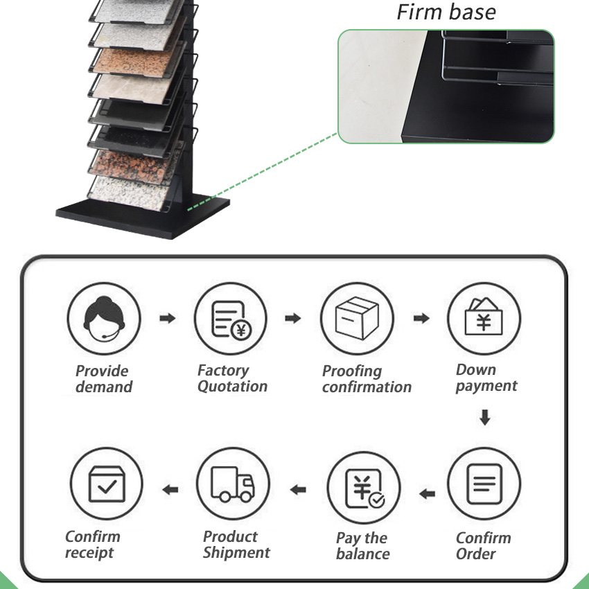 Wholesale Retail Floor Standing Ceramic Tile Floor Stand Metal Waterfall Sample Quartz And Granite Marble Stone Display Rack