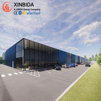 Entrepôt préfabriqué à grande portée avec structures en acier, cadre rigide Q355B et certifié CWB pour le stockage en vrac