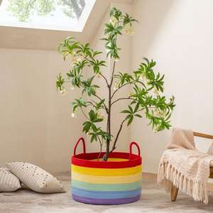 กระเป๋าผ้าฝ้ายเชือกถักแฟชั่นใหม่ ตะกร้าเก็บของสำหรับคุณแม่ กระเป๋าจัดระเบียบผ้าอ้อม - Product Image 6