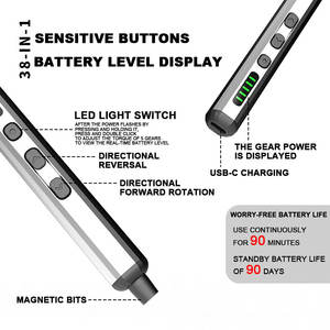 Kit <span class=keywords><strong>de</strong></span> <span class=keywords><strong>Tournevis</strong></span> Électrique <span class=keywords><strong>de</strong></span> <span class=keywords><strong>Précision</strong></span> 38-en-1 avec Embouts Magnétiques pour <span class=keywords><strong>Xiaomi</strong></span> et Ordinateur Torx, Qualité Bricolage - Product Image 3