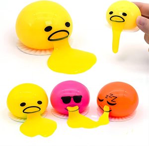 Balle anti-stress jaune en forme de jaune d'œuf vomissant, jouet sensoriel pour le soulagement du stress - Product Image 4