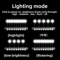Luz Delantera para Bicicleta ESLNF de Alta Luminosidad, con Múltiples LED, de Aleación de Aluminio, Alimentada por Batería, para Iluminación Nocturna y Ciclismo al Aire Libre