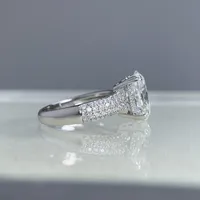 Bague en moissanite de luxe Mushan, 4,5 carats, 8x12, forme œuf de pigeon, pour femme, en argent sterling 925, bague de précision
