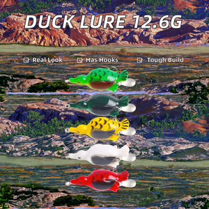 Señuelo <span class=keywords><strong>de</strong></span> pesca en forma <span class=keywords><strong>de</strong></span> pato suave <span class=keywords><strong>de</strong></span> agua superior <span class=keywords><strong>de</strong></span> 12,6G, simulación <span class=keywords><strong>de</strong></span> ojo 3D, cebos artificiales flotantes <span class=keywords><strong>para</strong></span> lubina, plástico, Metal impreso - Product Image 2