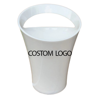 3.2L Oem Costom logo hitam bening putih pegangan tunggal Ps pendingin akrilik Imperial sampanye anggur plastik ember es untuk Bar pesta