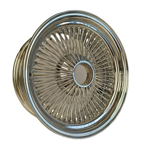 13 14 15 16 17 18 20 22 pollici ruote in filo di acciaio dritto 72 100 150 raggi tutti i filatori in argento cromato 4 5 6 fori cerchi per <span class=keywords><strong>auto</strong></span> - Product Image 2