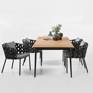 Tavolo rotondo quadrato piccolo <span class=keywords><strong>da</strong></span> <span class=keywords><strong>giardino</strong></span> dal design unico per esterni e <span class=keywords><strong>sedie</strong></span> in rattan mobili <span class=keywords><strong>da</strong></span> <span class=keywords><strong>giardino</strong></span> - Product Image 3