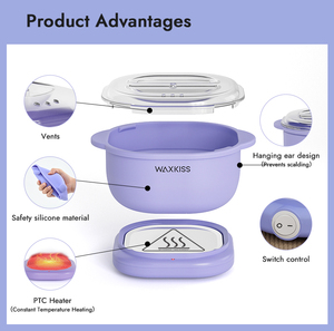 Waxkiss Patent Product 500ml Foldable Silicone Wax Bowl Quick-Heating Depilatory Wax <b>Heater</b> for Melting Wax - Product Image 6