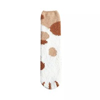 MIO automne et hiver femmes épais chaud doux corail polaire chaussettes mignon dessin animé chat patte confortable drôle chaussettes floue sol sommeil chaussettes