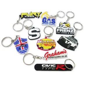 Promotional Gift Creative 2D PVC soft silicone keychain personalized Key ring Rubber Custom logo Key chain