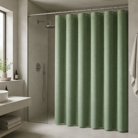 Rideau de douche classique en tissu gaufré 100% polyester avec 12 œillets métalliques antirouille, imperméable, anti-moisissure, séparation zones sèche et humide