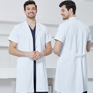 Camici bianchi professionali ospedalieri <span class=keywords><strong>medici</strong></span> e farmacisti uniformi cappotti <span class=keywords><strong>medici</strong></span> manica corta lunga camici da laboratorio donna resistenti - Product Image 5